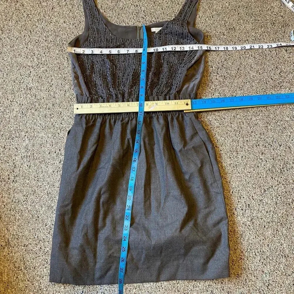 J.Crew 100% Silk 100% Wool Beaded Embroidery Mini Skirt Dress Women's 4 Pocket - Picture 3 of 5